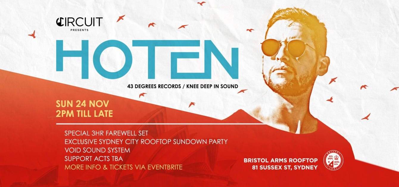 Sydney Sundown Rooftop Party feat. 'Hoten' - フライヤー表