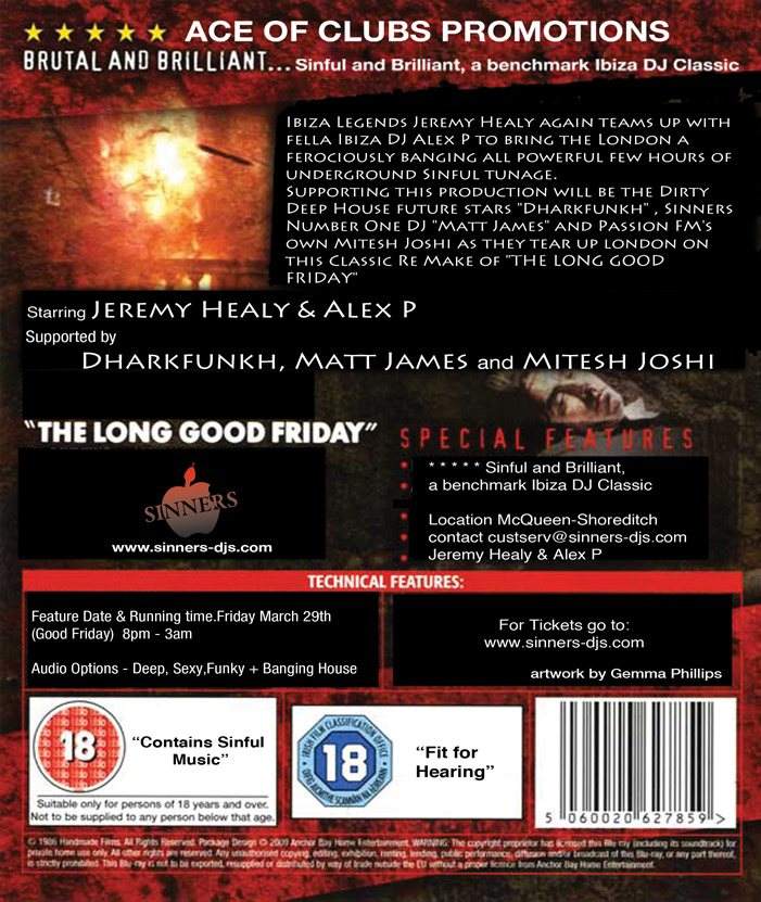 The Long Good Friday Starring Jeremy Healy & Alex P - Página trasera