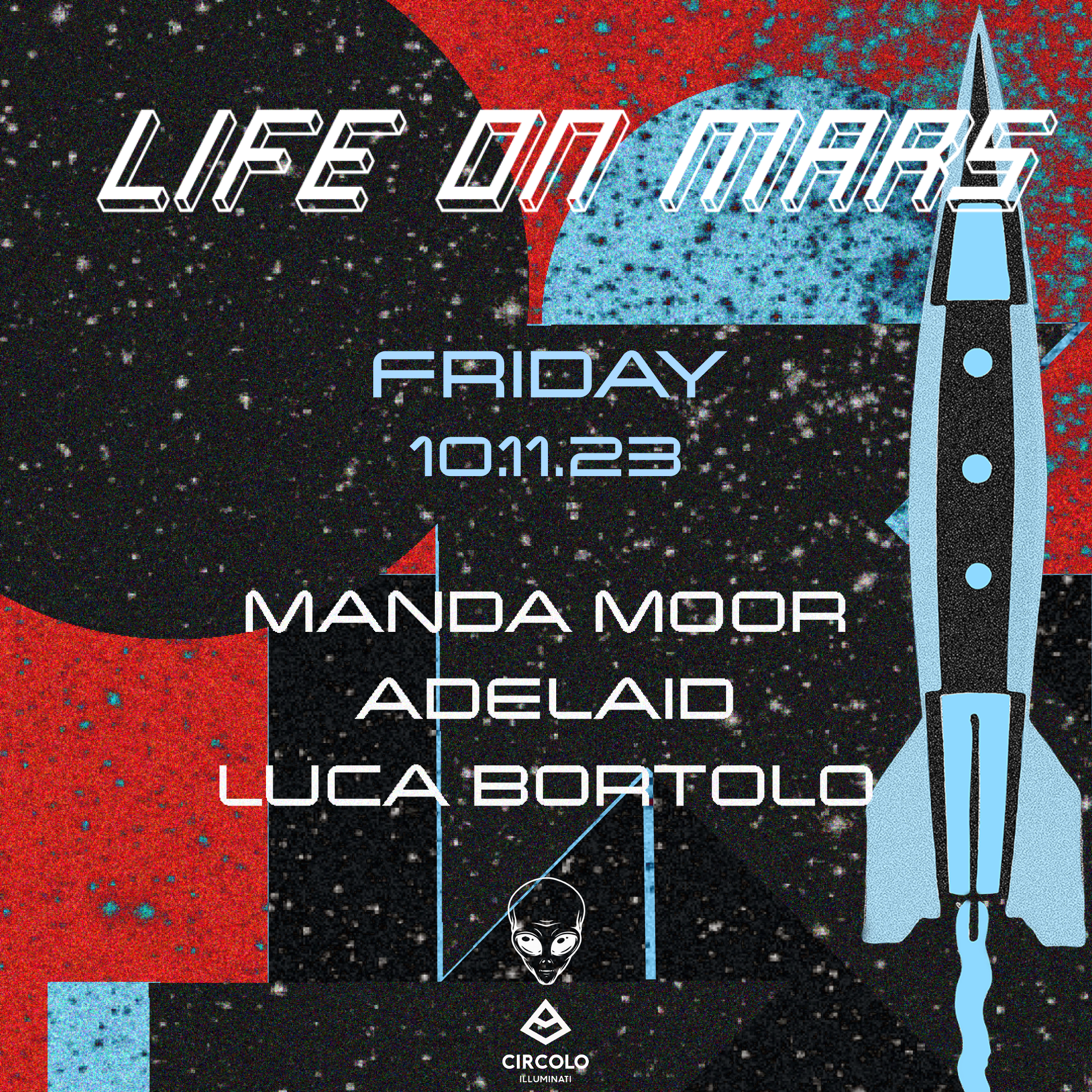 LIFE ON MARS: Manda Moor / ADELAIDE / Luca Bortolo - フライヤー表