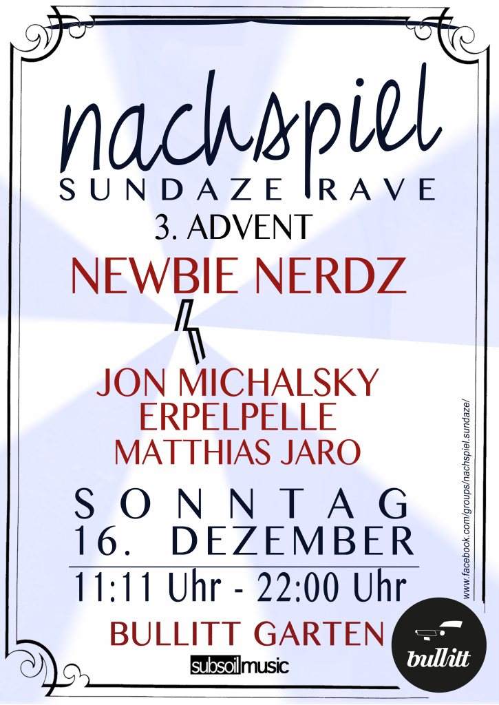 Nachspiel - Sundaze Rave with Newbie Nerdz, Jon Michalsky - Página frontal