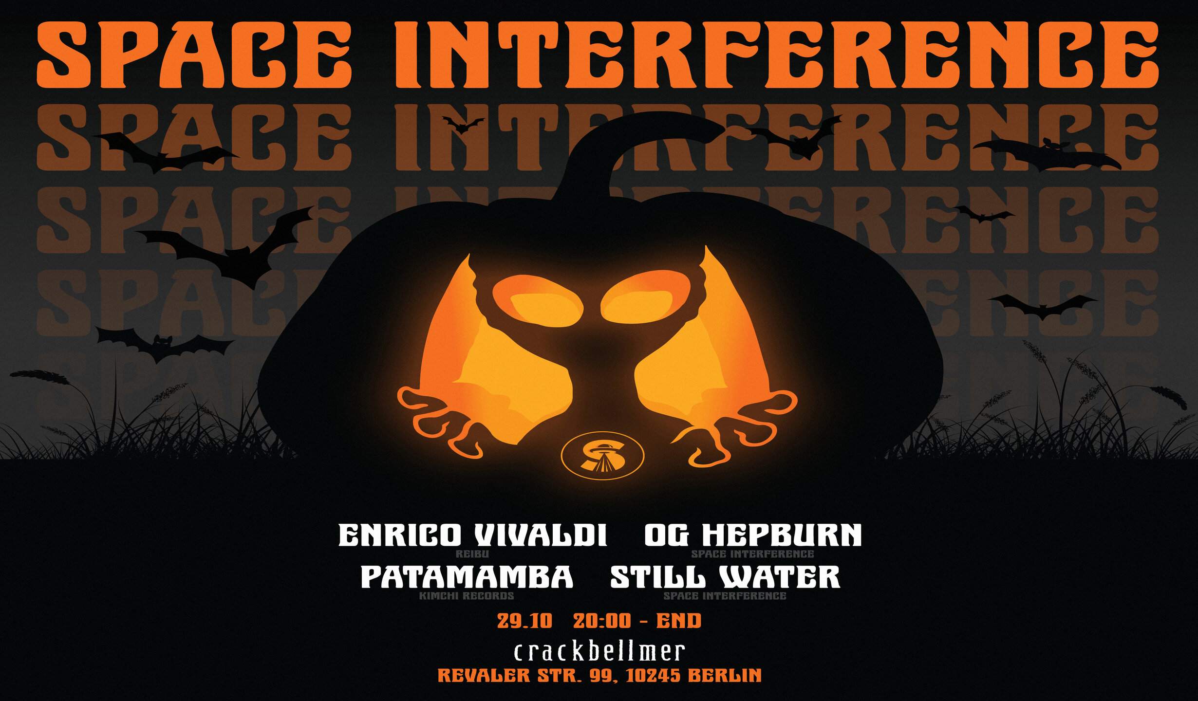 Space Interference Halloween Party with Enrico Vivaldi, OG HEPBURN, Patamamba, Still Water - Página frontal