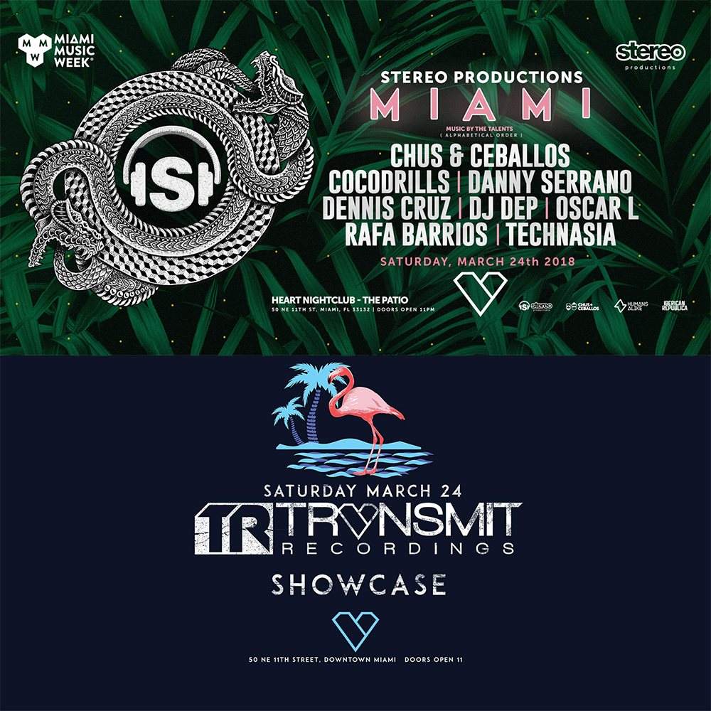 Stereo Productions (Patio) & Transmit (Main Room) / MMW 2018 - フライヤー表