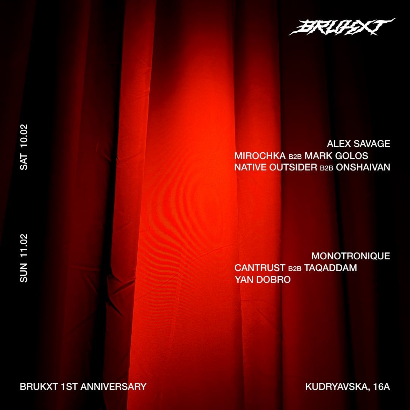 BRUKXT 1st Anniversary - フライヤー表