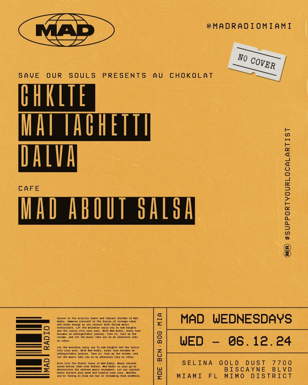 Mad Radio Miami + SAVE OUR SOULS PRESENTS AU CHOKOLAT at Mad Radio ...