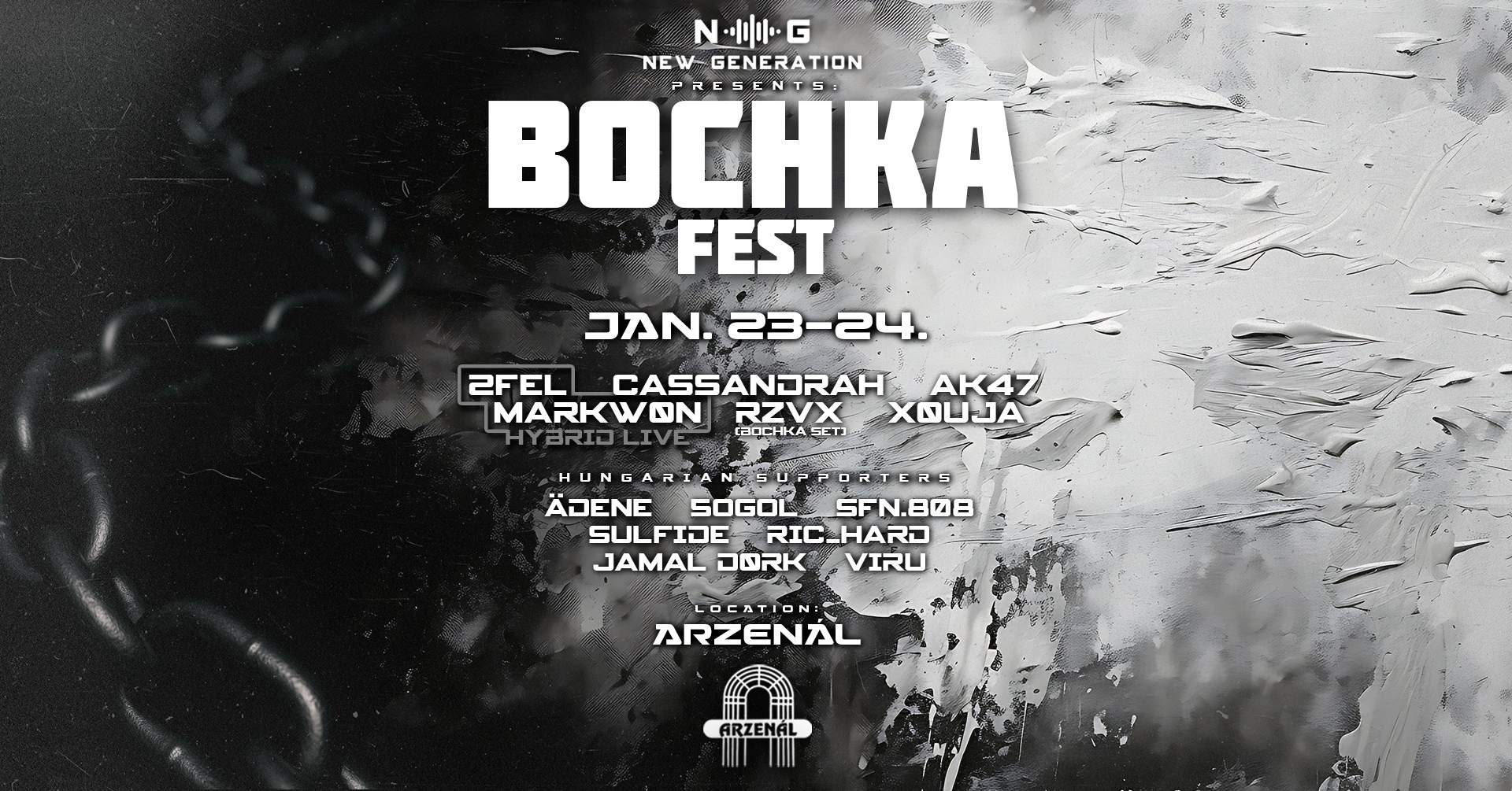 NEW GENERATION PRES: 2-DAY BOCHKA FEST @ARZENÁL at Arzenal, Budapest