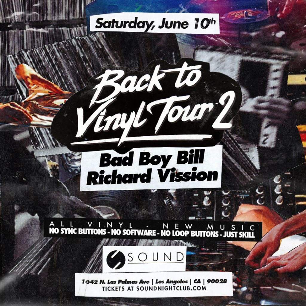 Sound present Bad Boy Bill and Richard Vission: Back to Vinyl Tour 2 - Página frontal