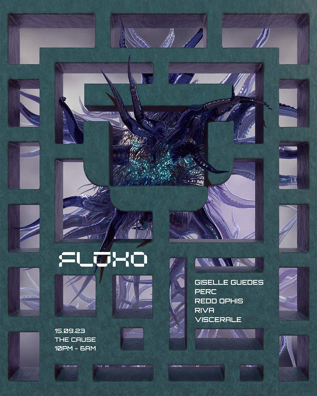 FLŪXO: Perc, Viscerale, Giselle Guedes, Riva & Redd Ophis - Página trasera