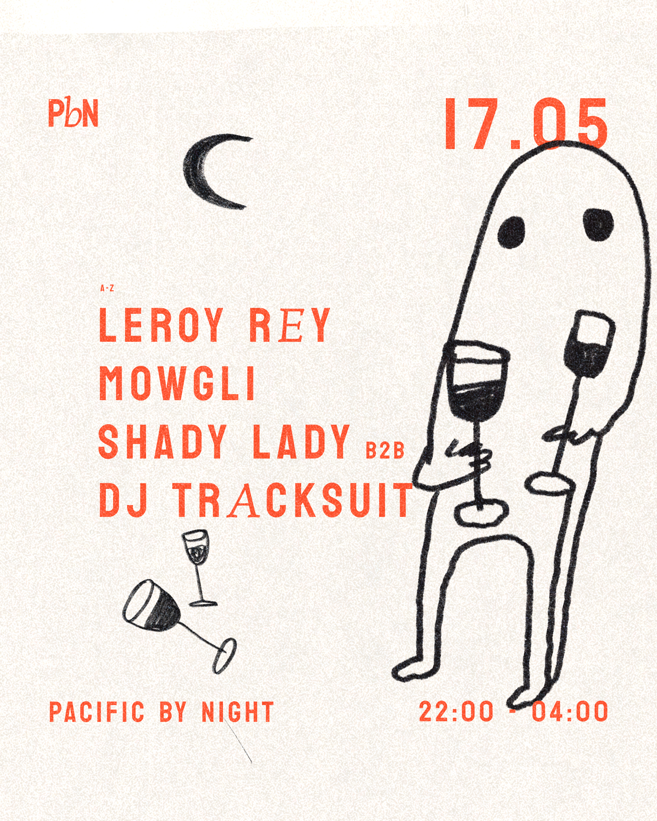 PBN W/ Leroy Rey, Mowgli, Shady Lady B2B DJ Tracksuit - Página frontal