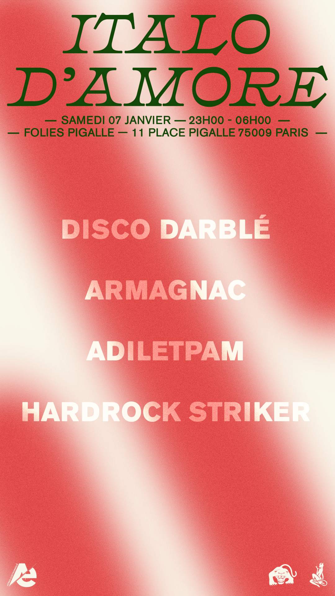 Italo D'amore w/ Hardrock Striker, Disco Darblé, Armagnac & Adiletpam - Página trasera