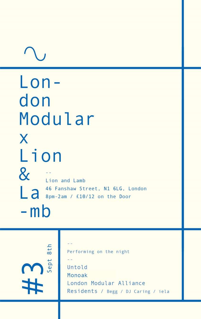 London Modular X Lion and Lamb #3 with Untold and Monoak - フライヤー表