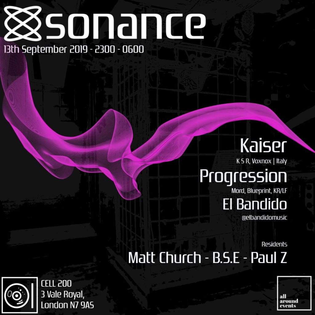 Sonance Feat. Kaiser (IT) and Progression (UK) - フライヤー表