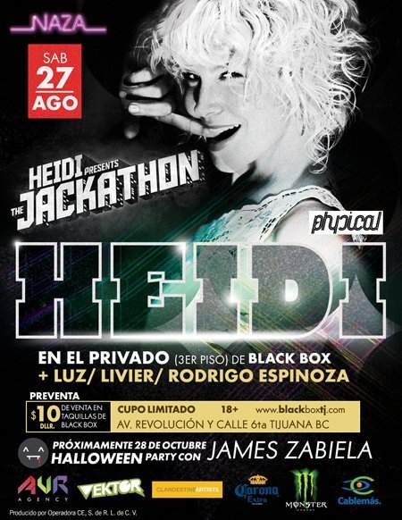 Heidi presenta: Jackathon Tour En Black Box - Página frontal