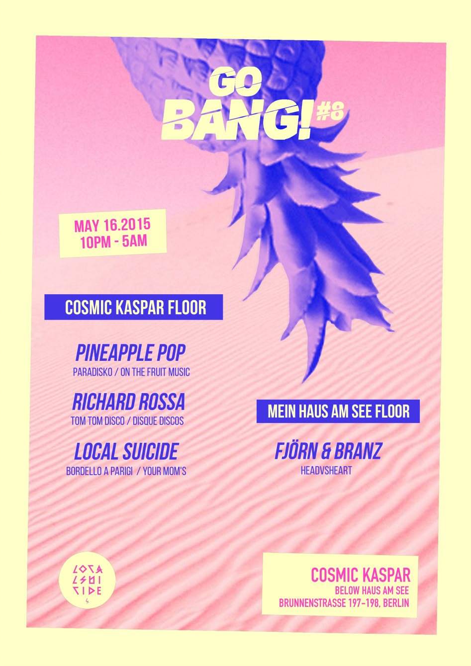 GO BANG! with Pineapple Pop, Richard Rossa & Local Suicide - Página frontal