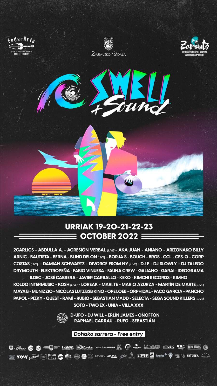 Swell+Sound Festival by Pro-Zarautz 2022 - フライヤー表