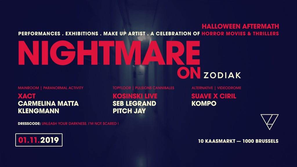 Nightmare on ZODIAK - Halloween Aftermath - Kosinski Live - フライヤー表