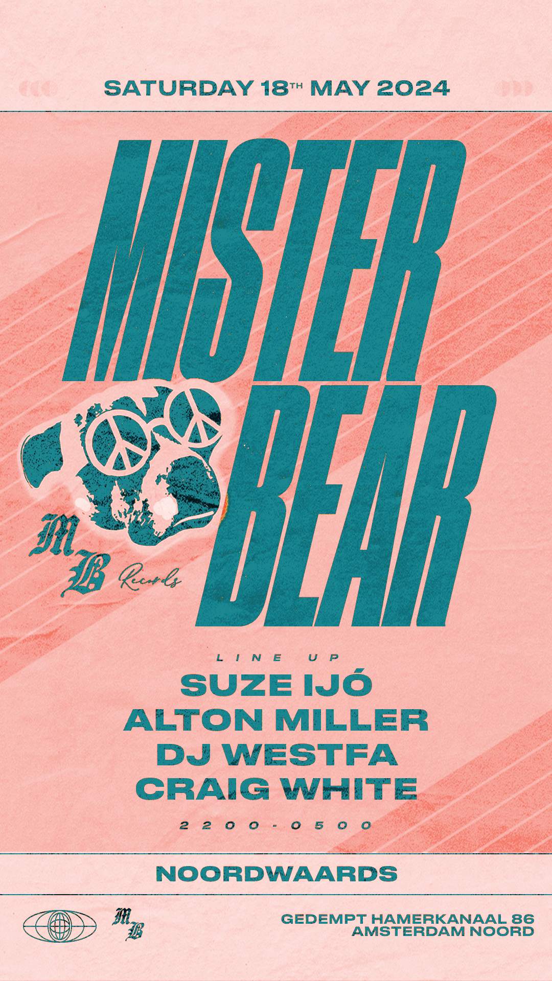 Mister Bear (FREE EVENT) Suze Ijó, Alton Miller, DJ Westfa & Craig White - フライヤー裏