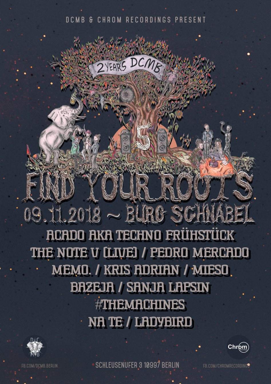 DCMB & Chrom present: Find Your Roots 5 - フライヤー裏