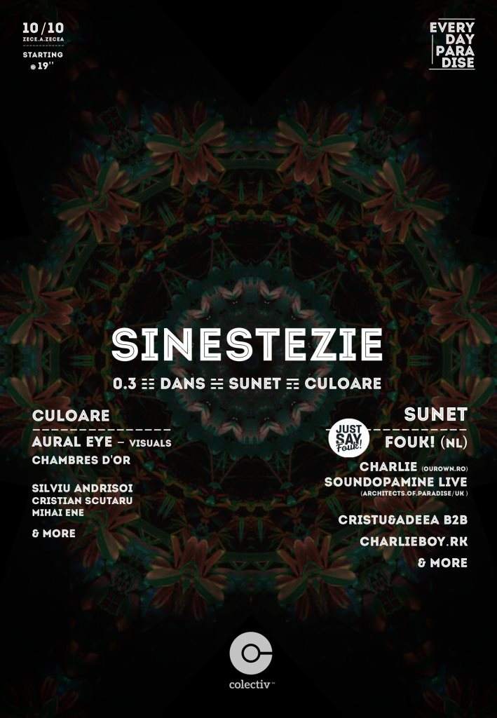 Sinestezie 0.3 with Dans, Sunet & Culoare - フライヤー表