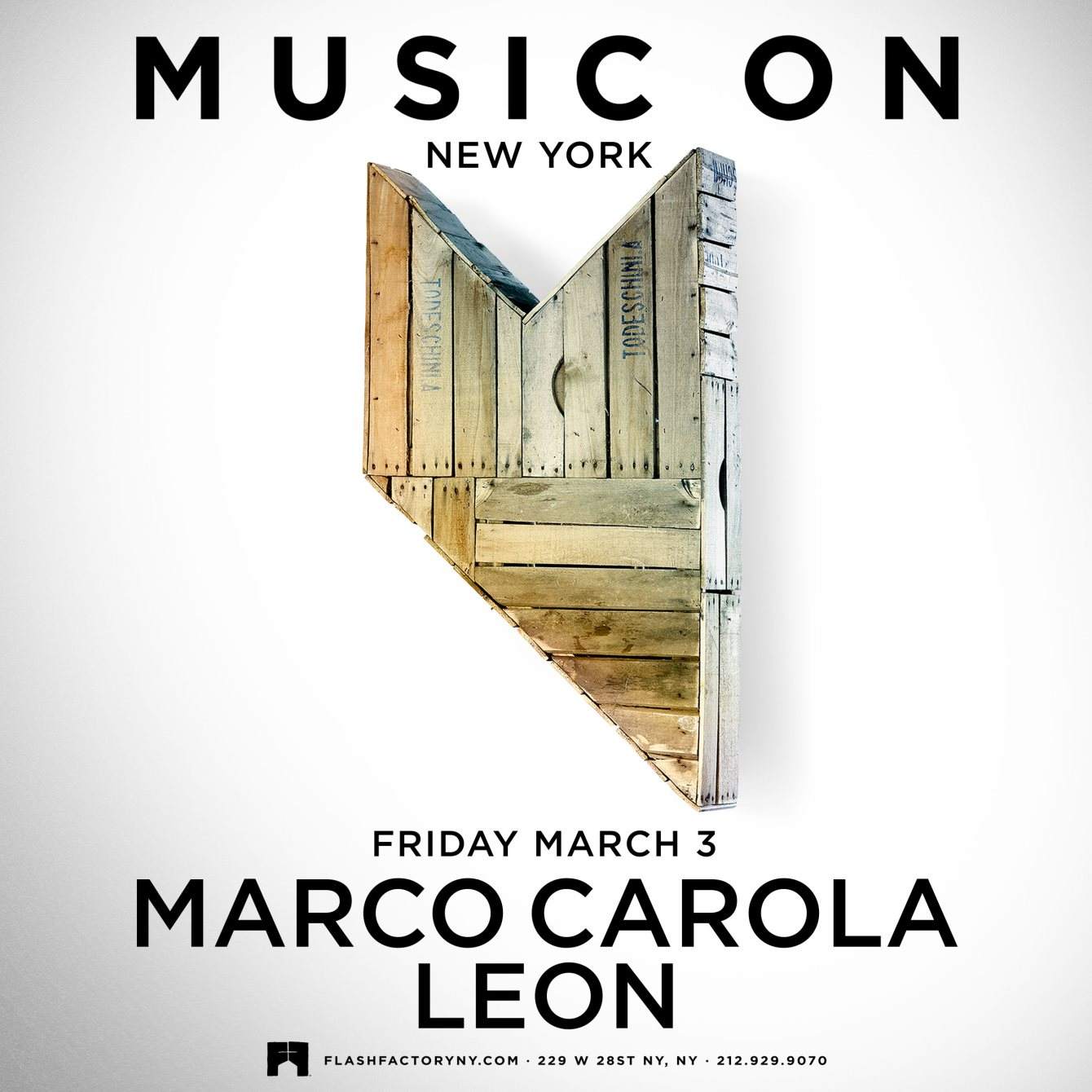 Music On New York: Marco Carola, Leon - Página frontal