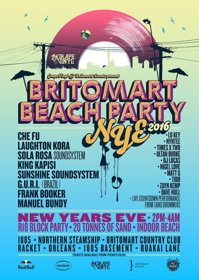 Britomart Beach Party - NYE 2016 - フライヤー表