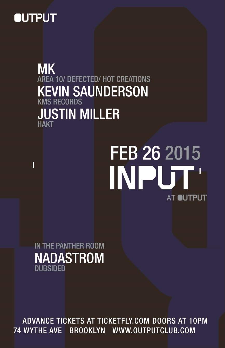 Input - MK/ Kevin Saunderson/ Justin Miller and Nadastrom - Página frontal