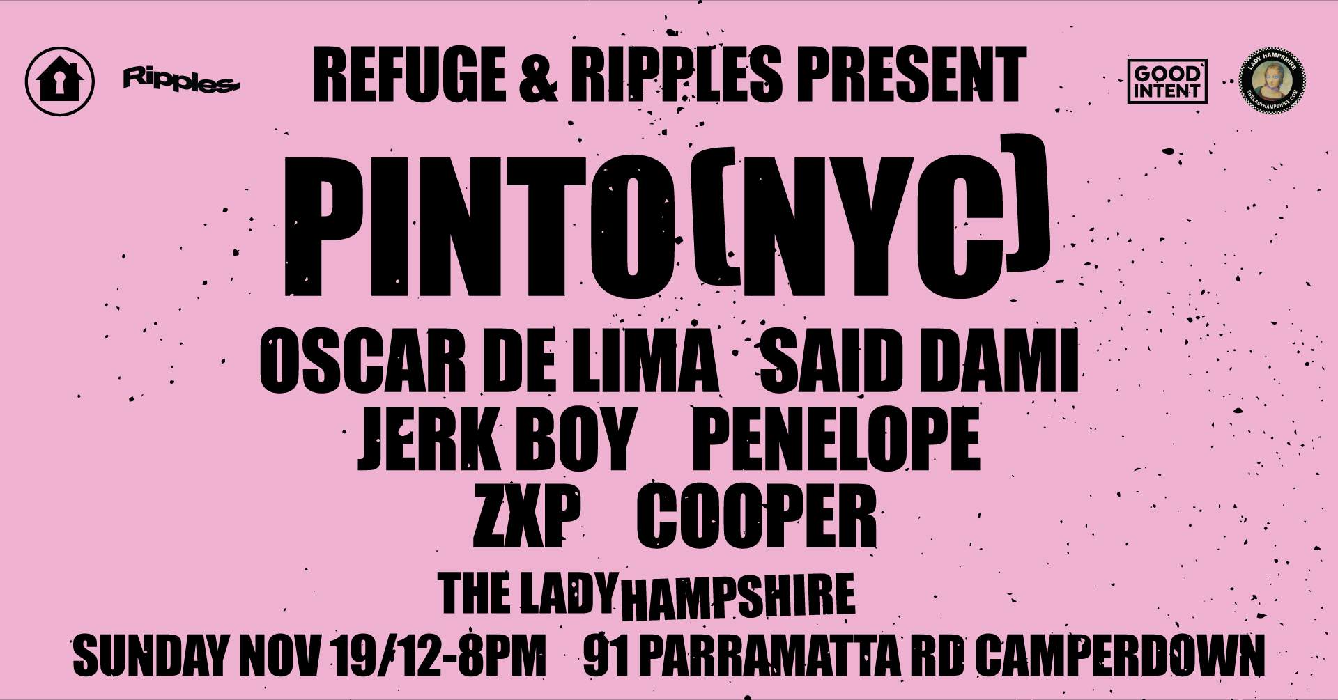 Refuge & Ripples Presents Pinto (NYC) - フライヤー表