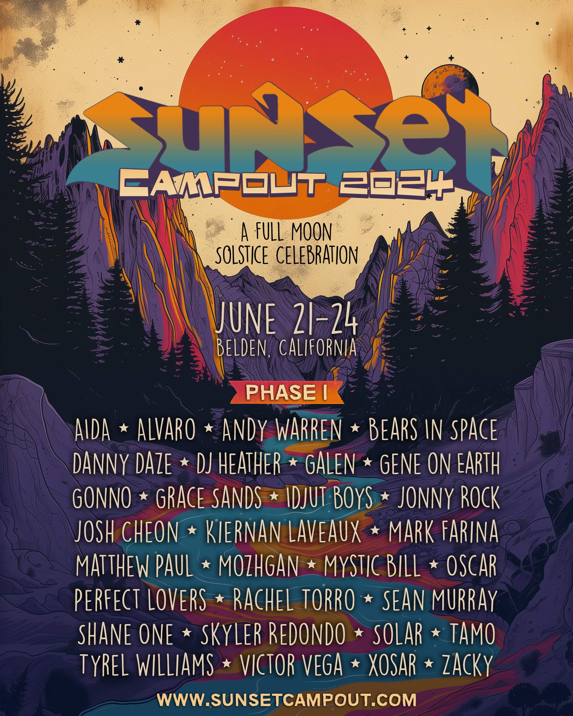 SUNSET Campout 2024 A Full Moon Solstice Celebration at Belden Town