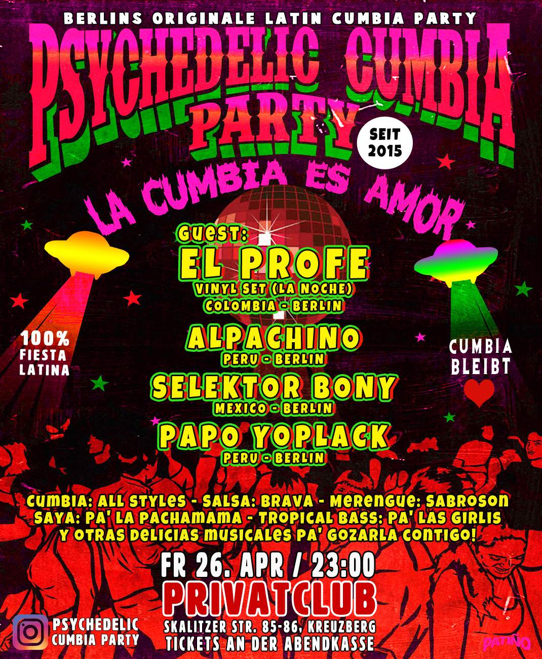 Psychedelic Cumbia Party - La cumbia es amor - - Página frontal