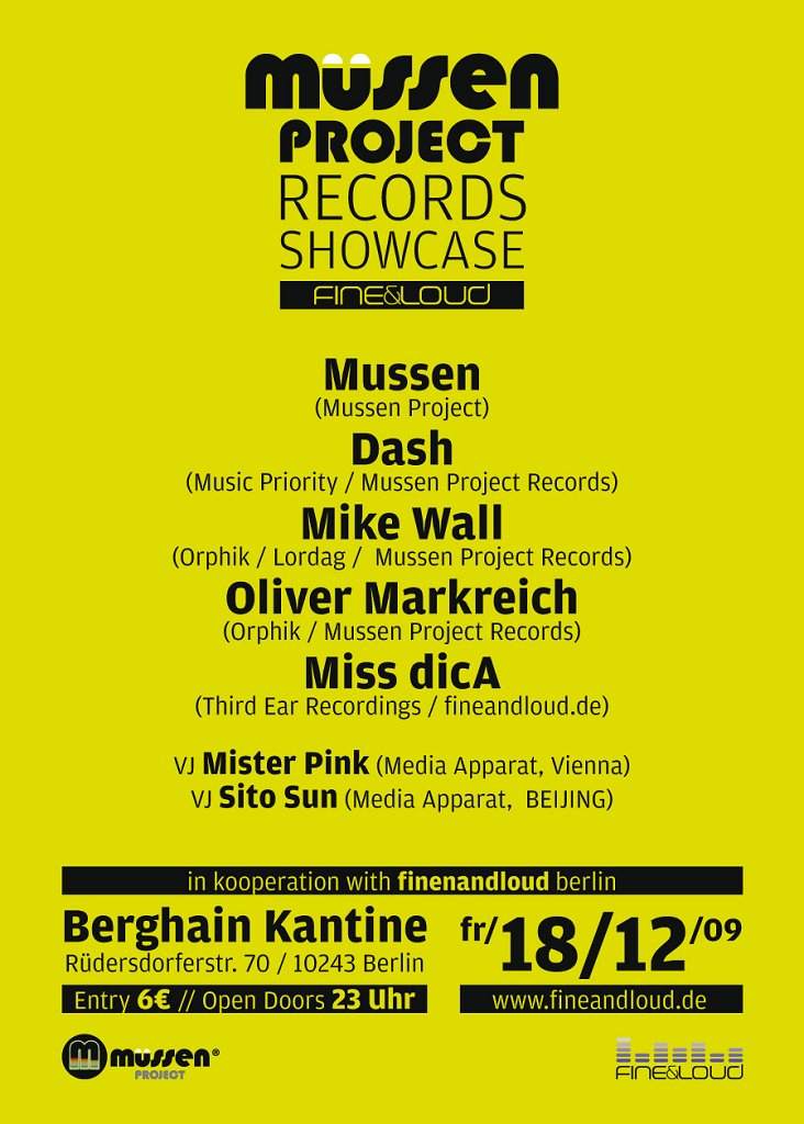 Mussen Project Records Showcase - フライヤー表
