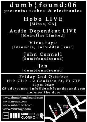 Dumb¦Found:06 present Hobo & Audio Dependent - フライヤー裏