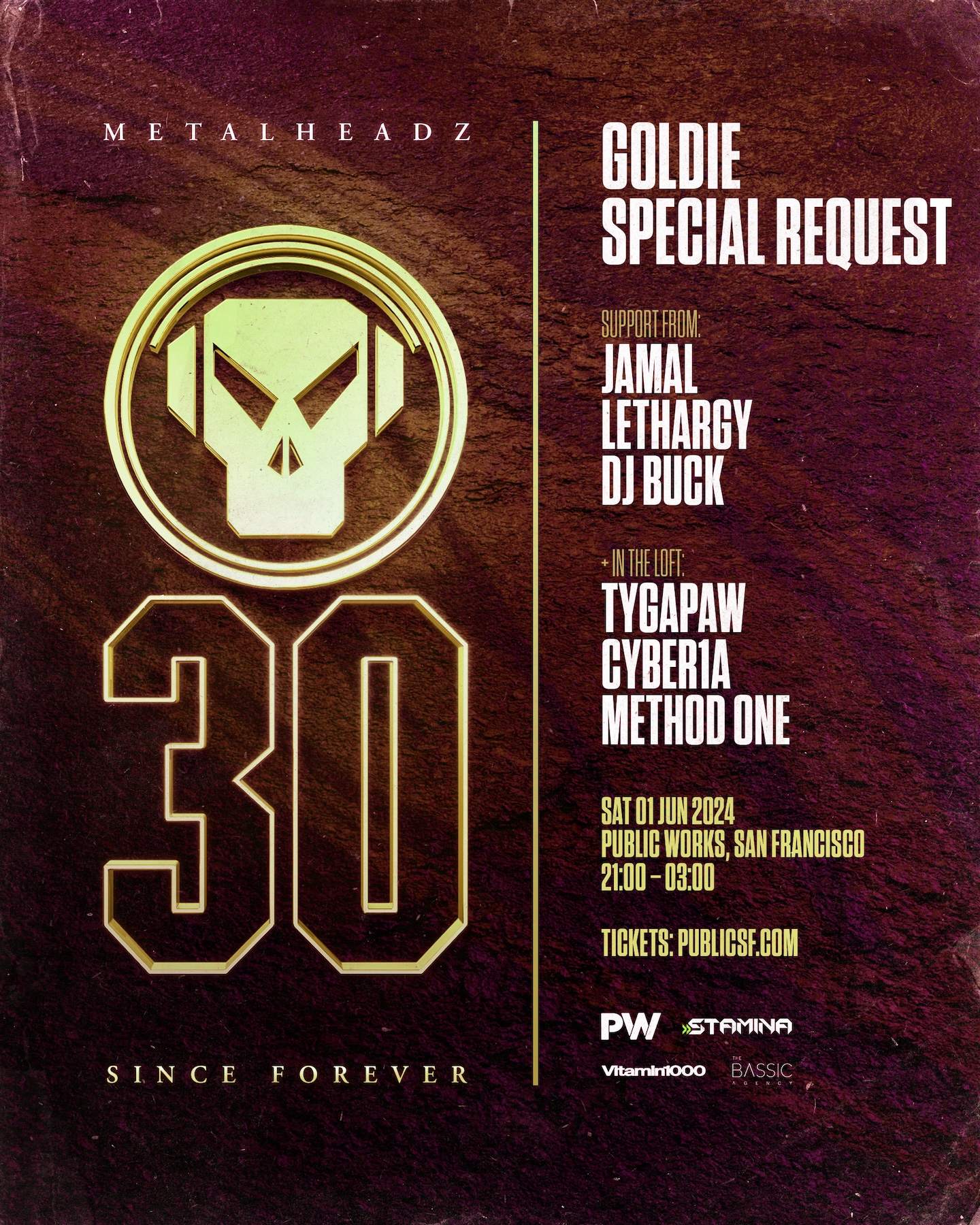 Metalheadz 30 with Goldie & Special Request presented by PW + Stamina + Vitamin1000 - Página trasera
