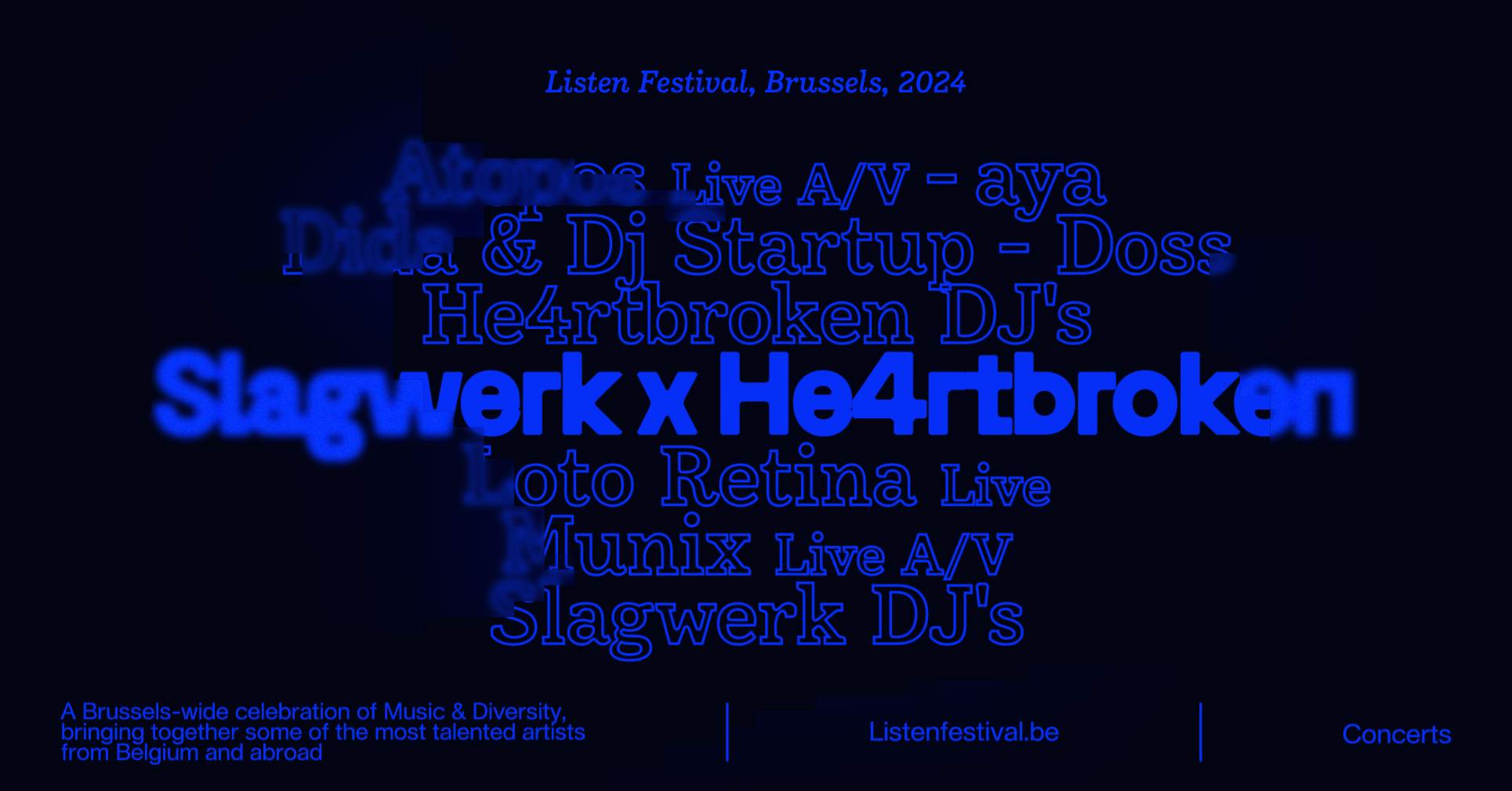 ● Listen x Slagwerk x HE4RTBROKEN - フライヤー表
