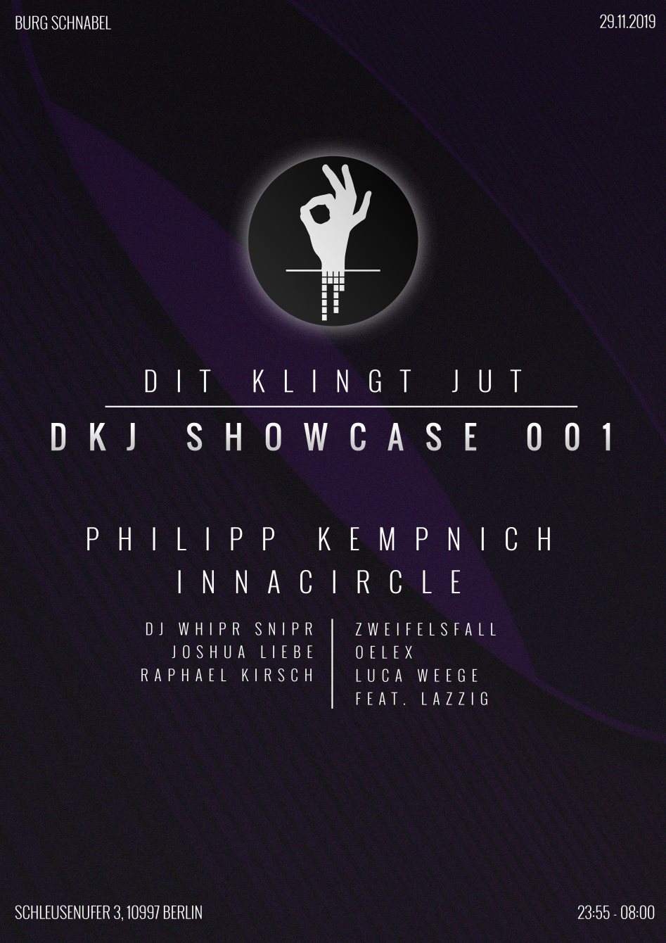 Dit Klingt Jut Showcase 001 with Philipp Kempnich & Innacircle - フライヤー表