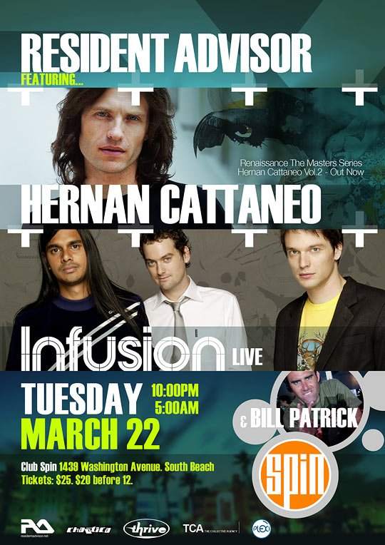 Resident Advisor feat. Hernan Cattaneo & Infusion - フライヤー表
