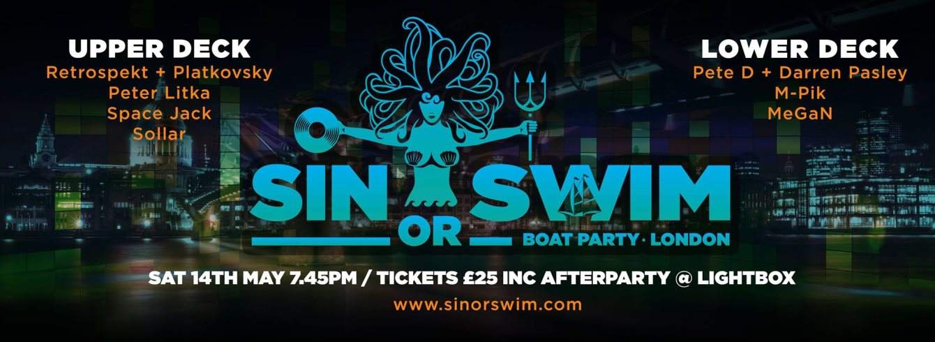 Sin or Swim Boat Party London - Página frontal