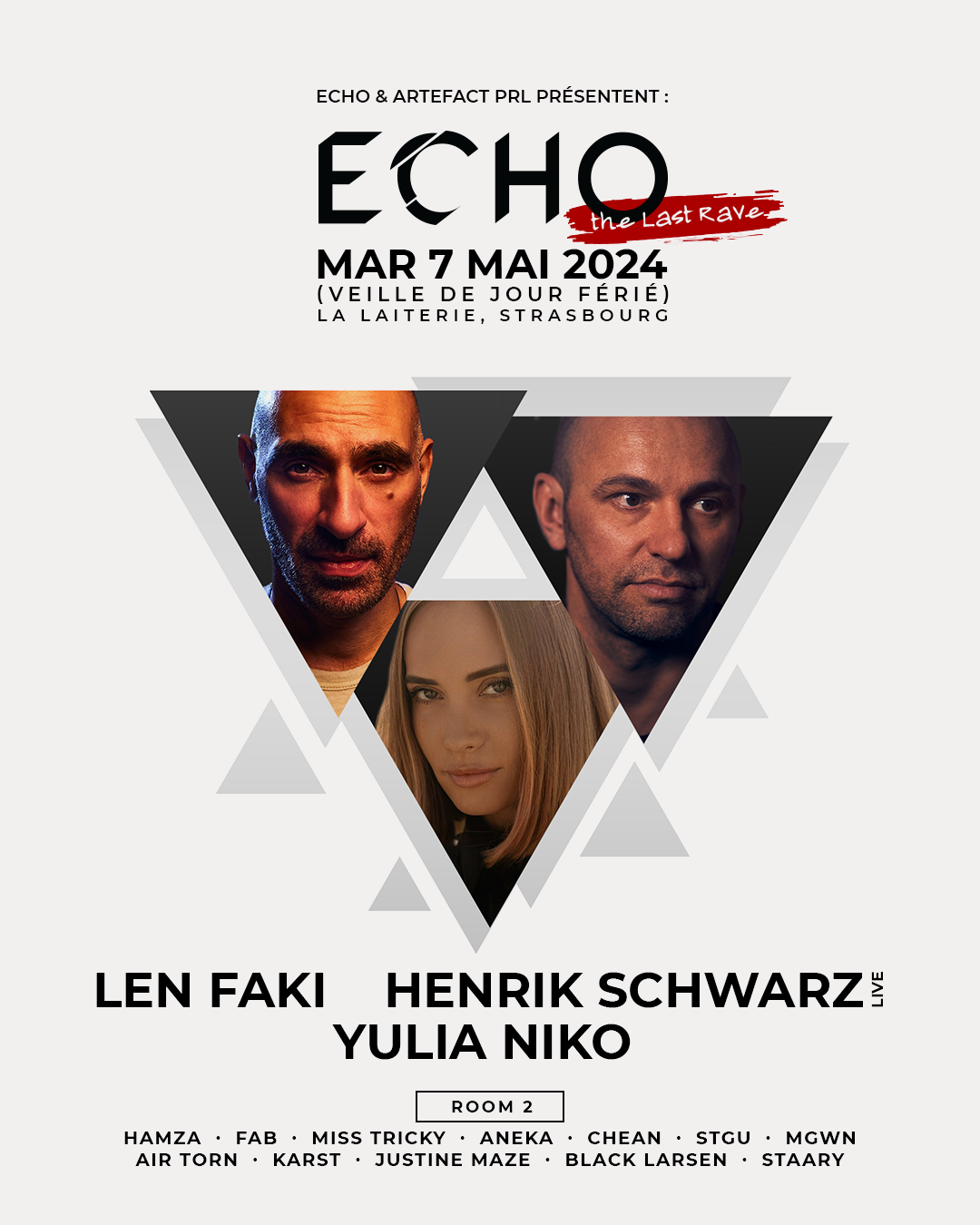 ECHO with Len Faki, Henrik Schwarz, Yulia Niko - フライヤー表