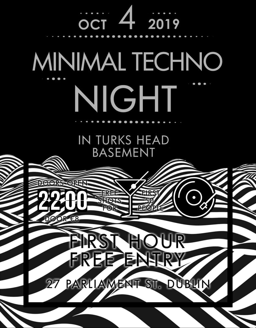 Minimal Techno Night in Turks Head Basement - フライヤー表