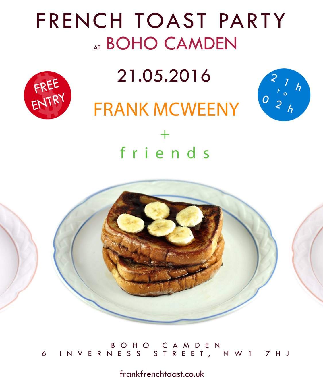 French Toast Party with Frank Mcweeny + Friends - フライヤー表