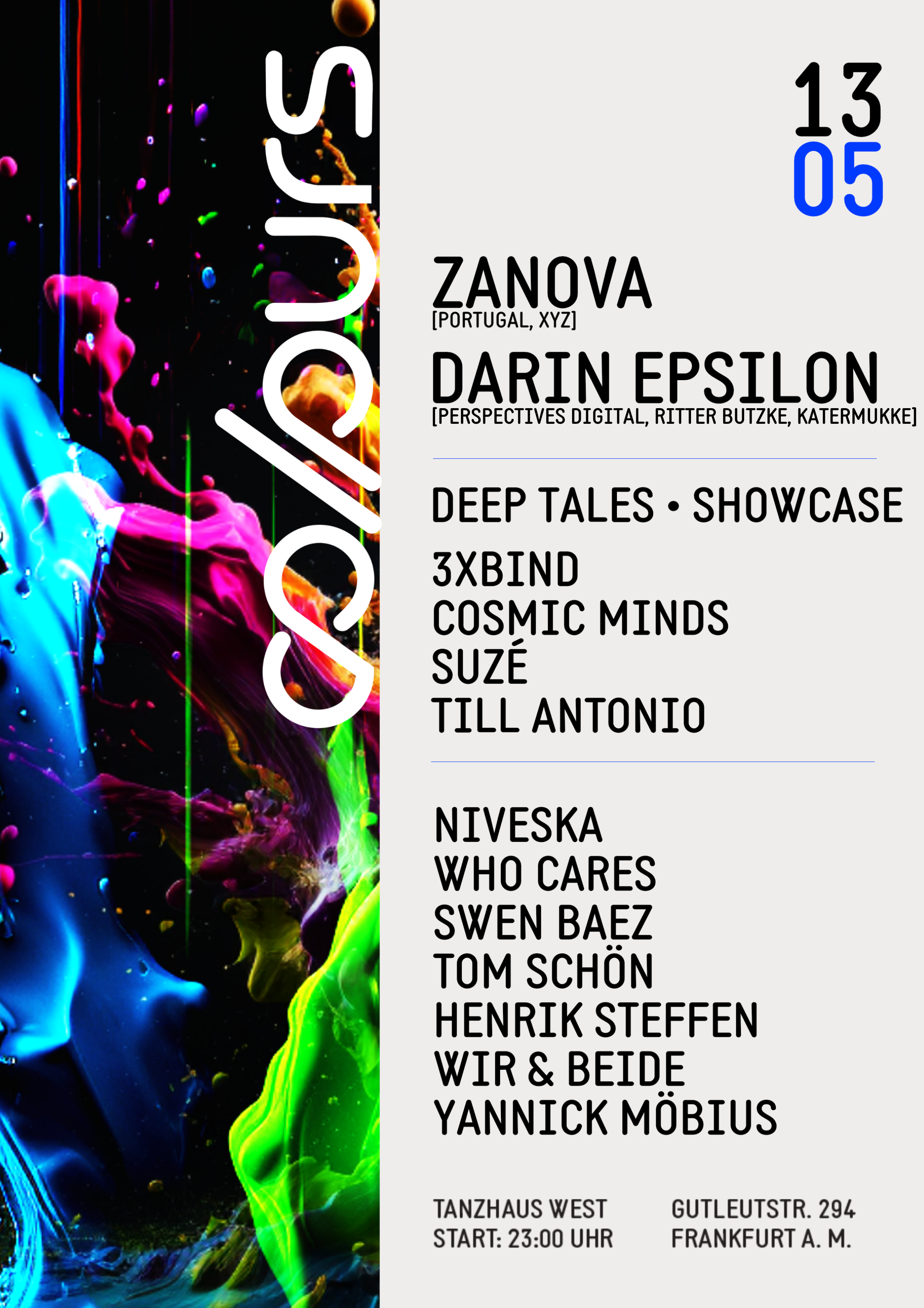 Colours Summer Closing with Zanova, Darin Epsilon, Deep Tales Showcase, and many more - Página trasera