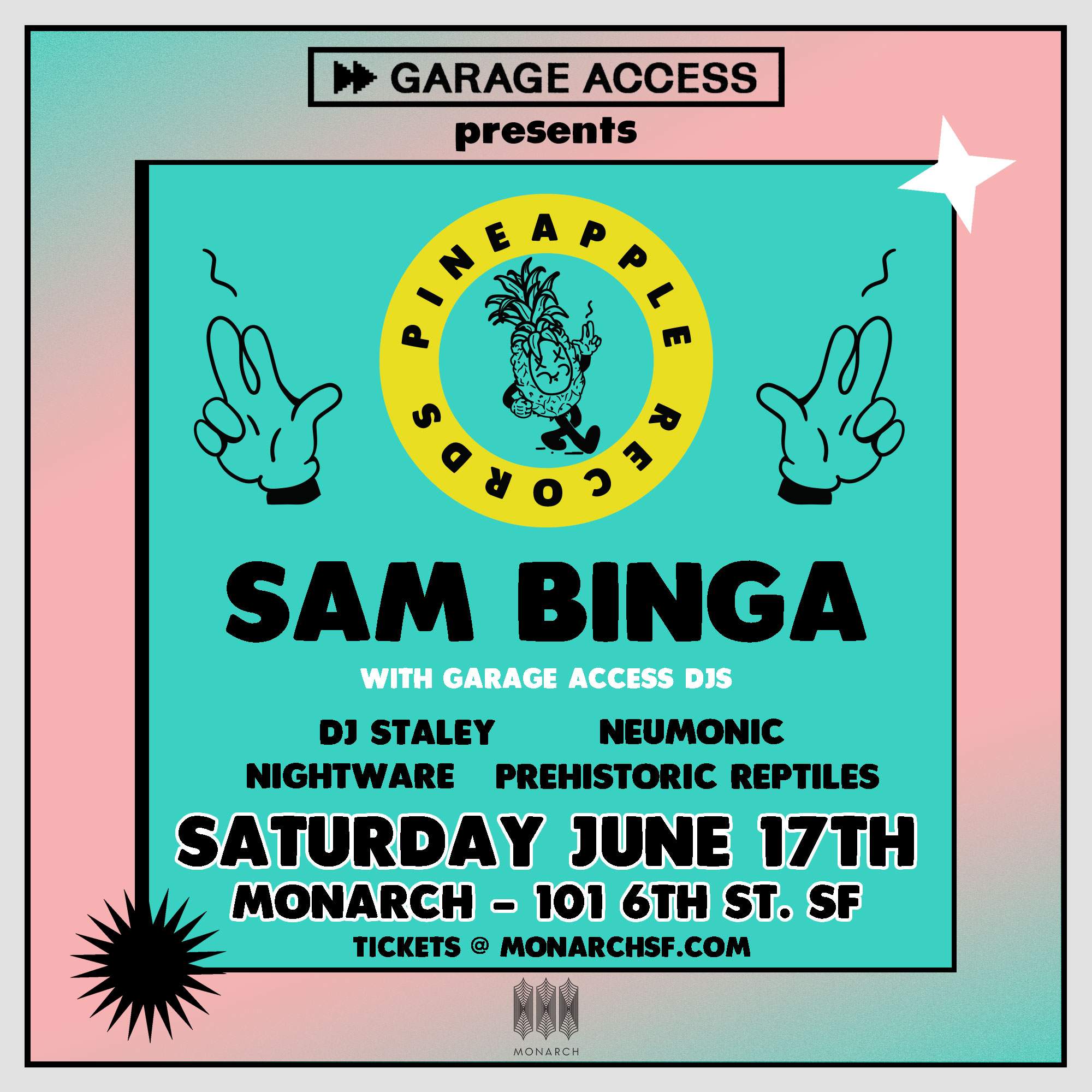 Garage Access ft Sam Binga - DJ Staley - Neumonic - Nightware & More - Página frontal