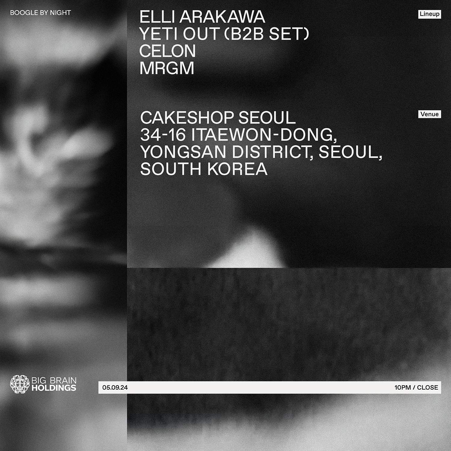 BOOGLE BY NIGHT at Cakeshop, Seoul