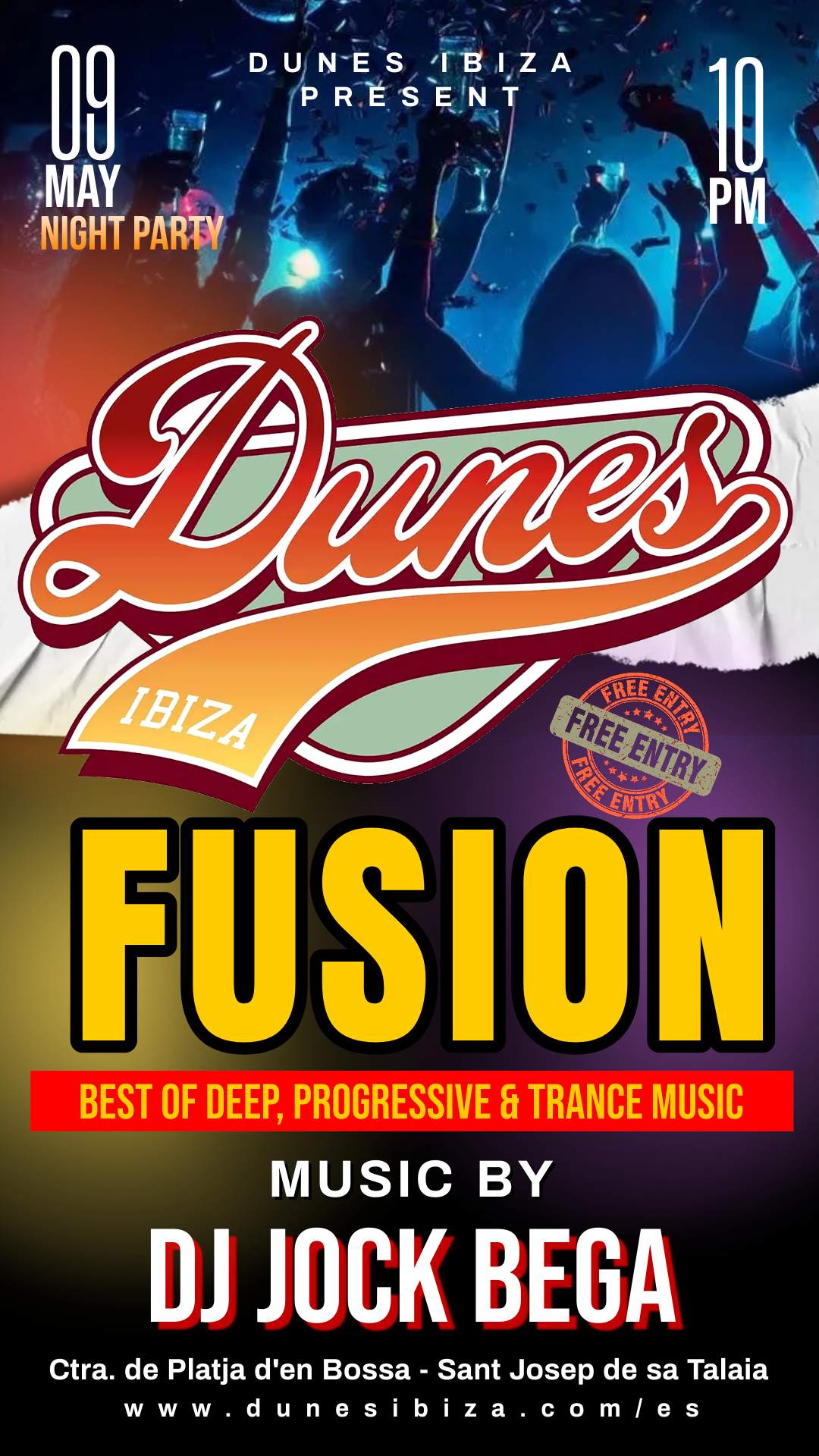 FUSION @ Dunes Ibiza - フライヤー表