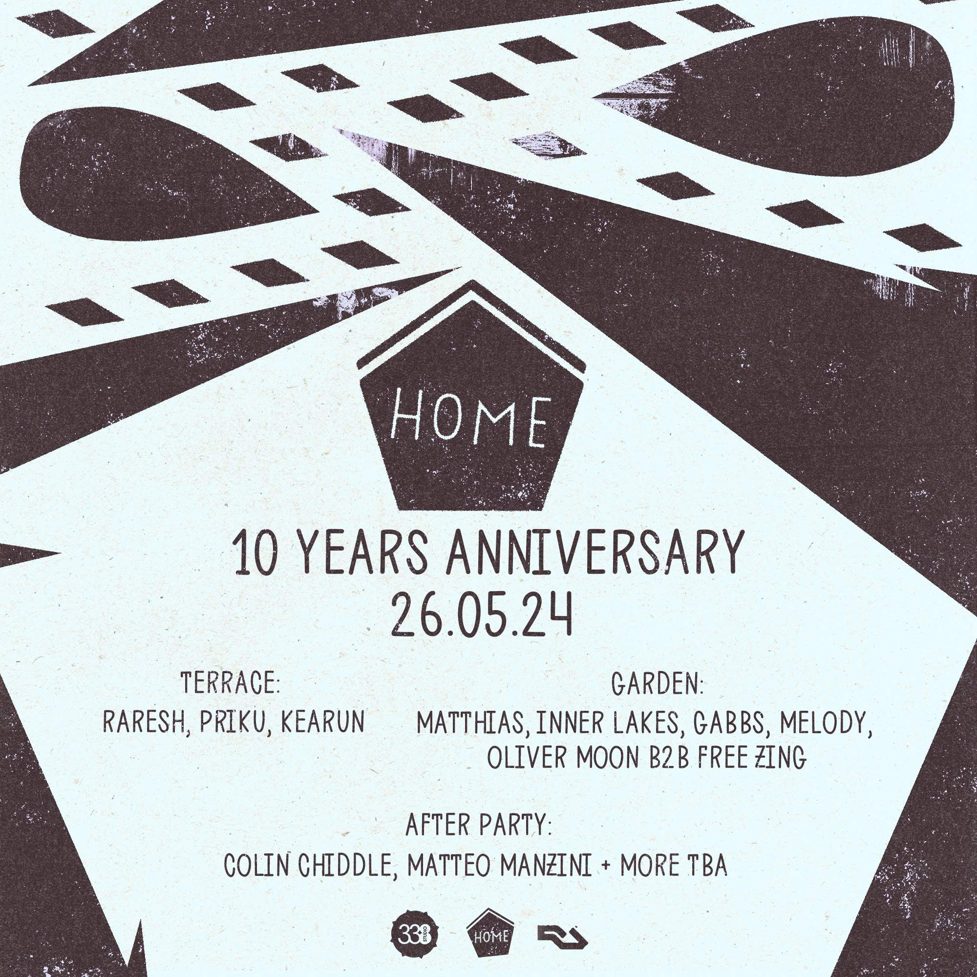 HOME - LONDON - 10th ANNIVERSARY with Raresh, Priku + more (Open Air & Indoor) - フライヤー表