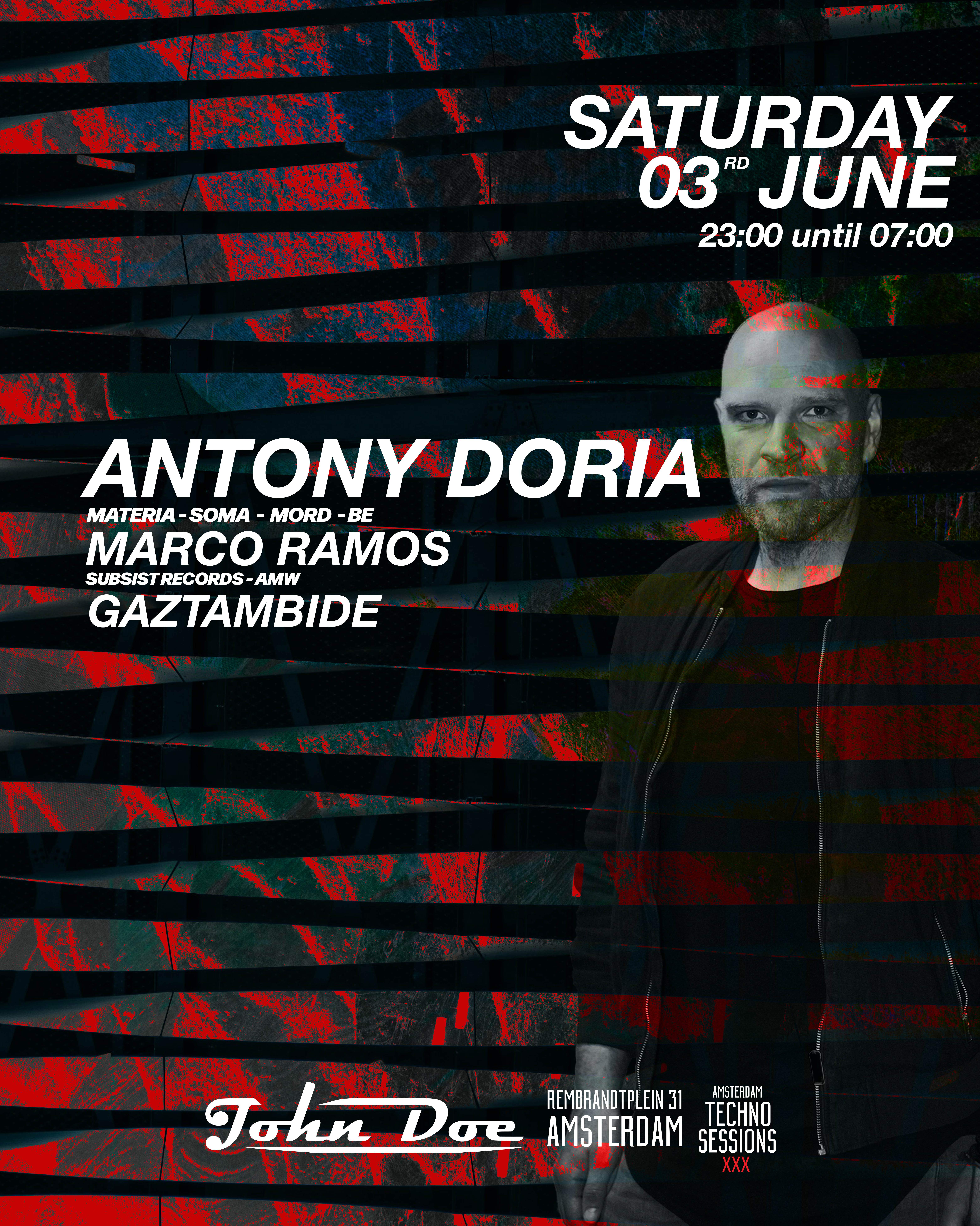 Amsterdam Techno Sessions with Antony Doria (Materia - Soma - Mord) BE - Página frontal