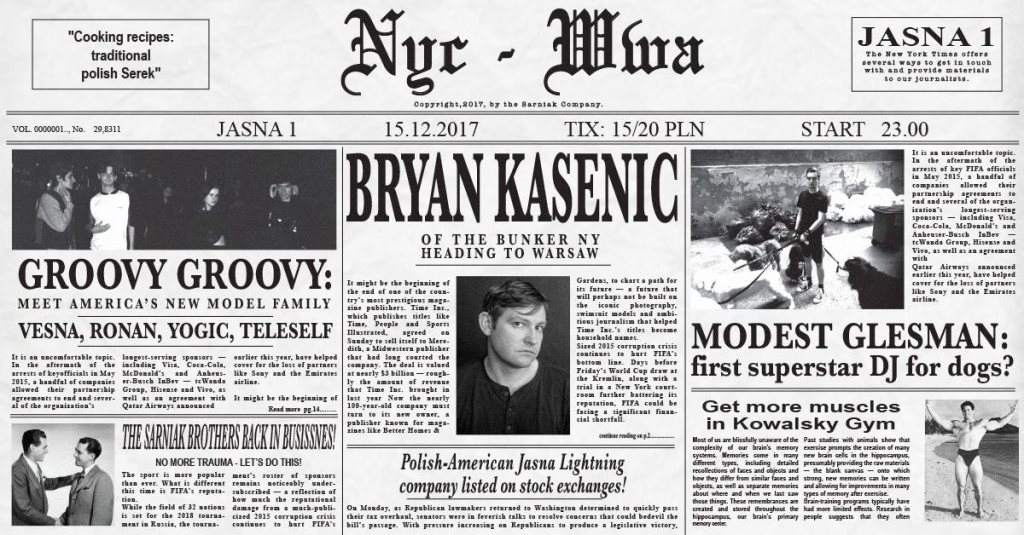 NYC WWA: Bryan Kasenic (The Bunker NY), Groovy Groovy - Página frontal