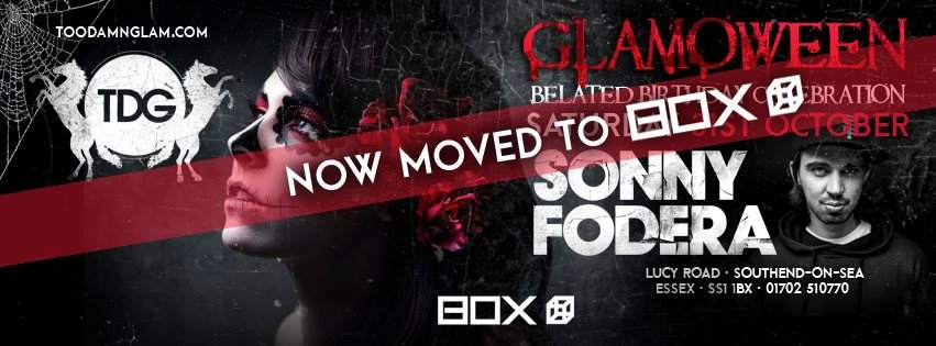 Too Damn Glam presents Glamoween ft Sonny Fodera - Página frontal