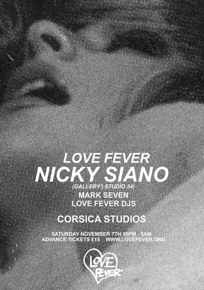 Love Fever At The Discotheque with Nicky Siano - フライヤー表