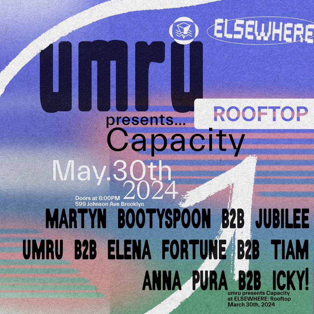 umru presents Capacity w/ Martyn Bootyspoon b2b Jubilee, umru b2b Elena Fortune b2b Tiam + more - フライヤー表