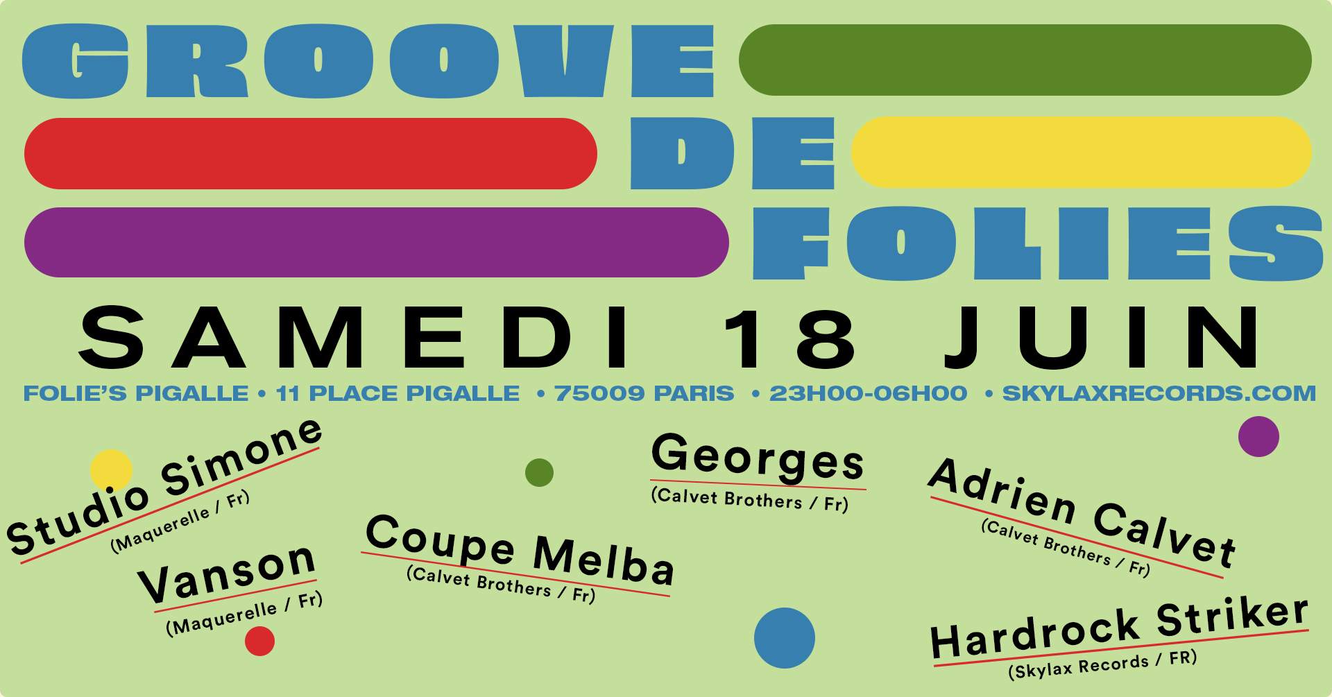 Groove de Folies with Adrien Calvet, Studio Simone, Vanson, Coupe Melba, Georges & Skylax - Página frontal