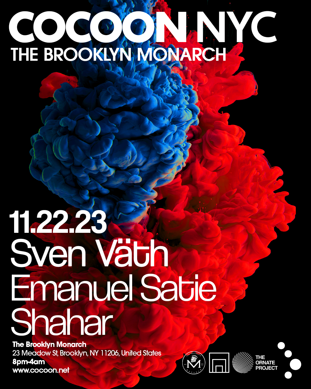 Cocoon NYC w/ Sven Väth, Emanuel Satie, Shahar  - フライヤー表